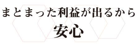 ケイモリ_まとまった利益があるから安心